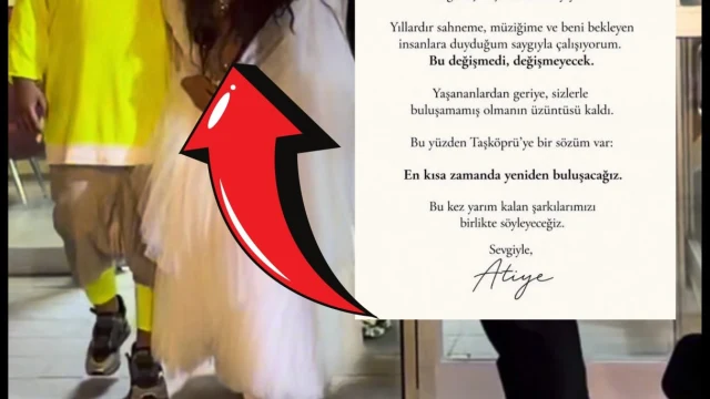 Şarkıcı Atiye, dün gece yaşanan süreçle ilgili sosyal medya hesabından yazılı bir mesaj yayınladı